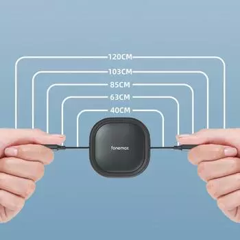 USB C to USB C 60W Charging Cable Retractable Charger Cord USB2.0 480Mbps Data Sync Wire for Phone Tablet 47 In Length