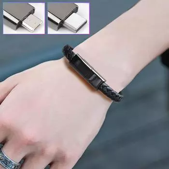 USB C - USB C Браслет Кабель Тип C Кабель для зарядки и передачи данных для Samsung Huawei Xiaomi Короткие кабели для быстрой зарядки USB to Type C-L 22cm
