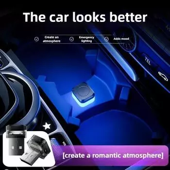 USB Car Mini LED Atmosphere Lights Car Interior Neon Decorative Lamp Emergency Lighting Universal PC Auto Portable Plug and Play