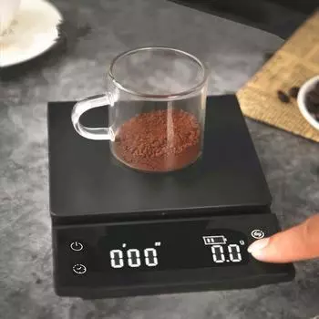 USB Charge Kitchen Electronic Scale Household Precision Food Scales Mini Jewelry Digital Scale Smart Coffee Weighing Scale Timer