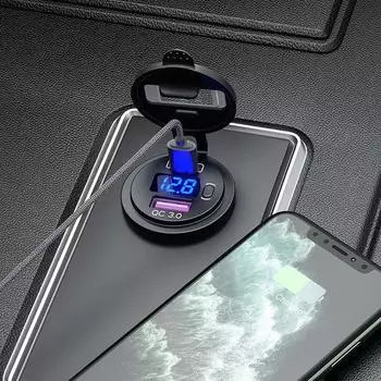 USB Charger Socket 12-24V Waterproof Fast Charge Adapter Car USB Charger Socket Universal Fast Charging Power Adapter Outlet