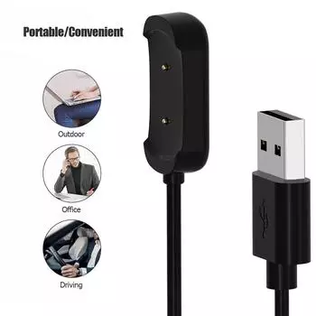 USB Charging Cable Stands for Amazfit T-Rex A1918 Smart Watch Charger Cord # чёрный