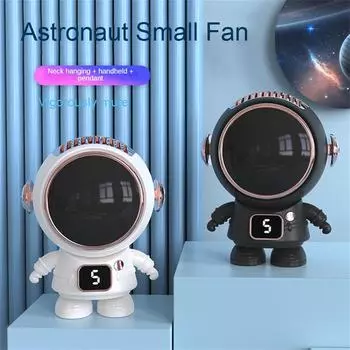 Usb Charging Convenient Durable Mini Small Electric Fan 5th Gear Wind Speed Hang Neck Design Silent Wind Fan Astronaut Neck Fan