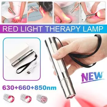 USB Chargr Лампа для терапии красным светом Светодиодная терапевтическая ручка для инфракрасного света 850 нм Инфракрасный 630 нм 660 нм Мягкая лазерная ручка для удаления шрамов и морщин Лечение прыщей