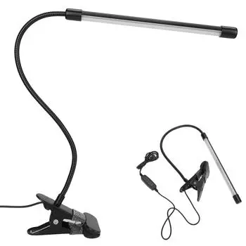 USB ClipOn светодиодная настольная лампа из алюминиевого сплава, гибкая, с регулировкой яркости, настольная лампа для дизайна ногтей и татуировок