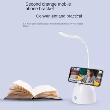 USB-держатель для ручек, защита глаз, настольная лампа для учебы, студенческого общежития, спальни, прикроватная светодиодная сенсорная настольная лампа для чтения розовый