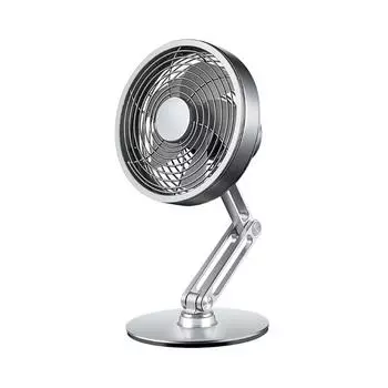 USB Desk Fan 4.6Inch Desktop Fan, Small Metal Cooling Fan 3Speed Adjustable Height Rotatable серебряный