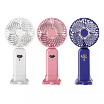 USB Desk Quiet Fan 5 Speed Handheld Fan Rechargeable Foldable Fan for Women Men