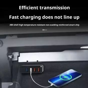 USB-док-станция для Tesla Model 3/Y 2021-2023, перчаточный ящик, высокоскоростной USB 3,0 2,0, 4-портовый адаптер-концентратор USB-A, автомобильные аксессуары чёрный