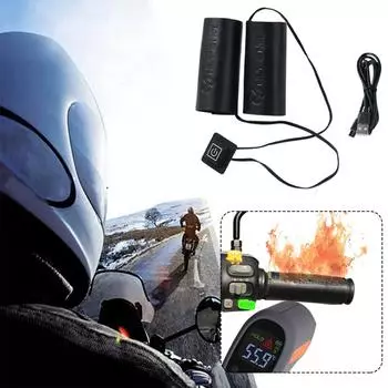 USB Electric Heated Grips Motorcycle Handlebars Anti-Slip Grips Warmers Adjust Temperature Motorcycle Bar Parts Handle Bike Y9C5