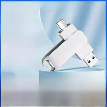 USB-флеш-накопитель с двумя разъемами 128 ГБ для Android — вращающийся металлический дизайн, идеально подходит для выставок и подарков black. USB2.0 16GB чёрный