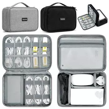 USB-гаджет большой емкости сумка для хранения кабель данных дорожная сумка для хранения многослойная сумка для хранения чехол Double layer-Black