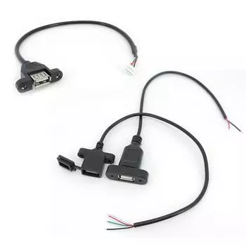 USB-гнездо 2 4-контактный провод с сердечником, разъем питания, розетка, кабель для зарядки, крышка, монтажная панель, разъем, сварочный ремонт, провод A