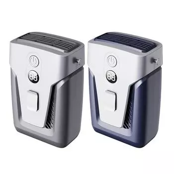 USB Hands-free Fan Clip-on 3.7V/1.2A Воздушный охлаждающий вентилятор без лопастей 12000mAh Power Bank 3-скоростной Wind Mute для работы на открытом воздухе синий