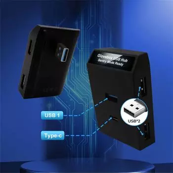 USB Hub Compatible for Car 3/Y 4 in1 Multiport Docking Station of Glove Box USB Hub with 3 USB Ports and 1 Type-C Port