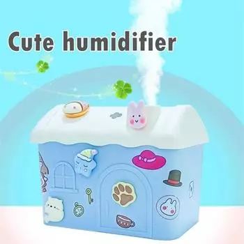USB Humidifier Child DIY 600ml Air Humidifier Cute Shape Mini Household With Large Capacity Purifying Air синий