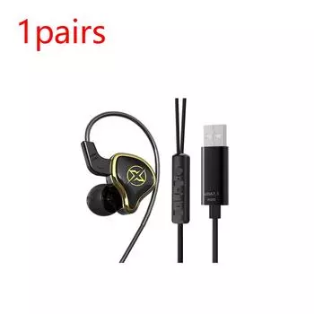 Usb игровая гарнитура с микрофоном, проводные наушники с дистанционным управлением, диафрагма для домашних животных, USB-кабель 2,5 м для ПК, компьютера, Ps4, Ps5 1pairs чёрный