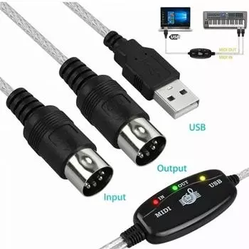 USB IN-OUT MIDI-кабель-переходник с ПК на музыкальную клавиатуру, адаптерный шнур