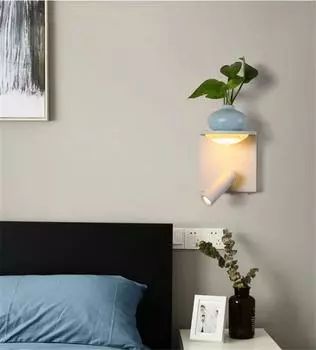 USB-интерфейс, перезаряжаемый настенный светильник, прикроватная лампа, настенный светильник для спальни с подсветкой Warm White (2700-3500K) белый