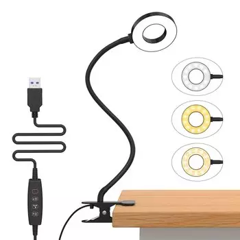 USB iZELL Clip Light 10W Цветовые режимы 10 23 светодиодный светильник для чтения с зажимом Гибкий светильник на гусиной шее для чтения детьми в постели Встреча 40 см [Последняя