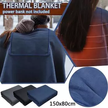 USB Электрический подогреваемый плед под одеялом флисовый моющийся полиэстер теплый матрас синий