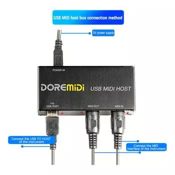 USB к MIDI-хосту Гитарный эффектор MIDI-синтезатор MIDI-генератор Устройства MIDI-интерфейса Электронные чёрный