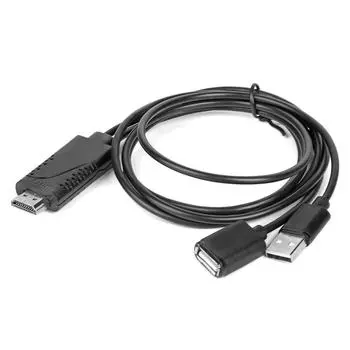 USB-кабель-адаптер с гнездом USB на совместимый штекер 1080P Digital AV Cable Conversion Cable чёрный
