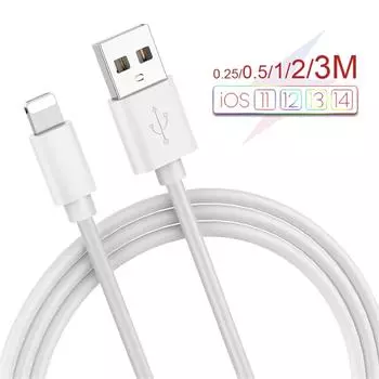 USB-кабель для 12 11 Pro Xs Max X Xr 8 7 6 6S 5S зарядное устройство для быстрой зарядки кабель для передачи данных мобильного телефона для проводного шнура A