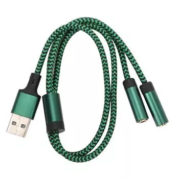 USB-кабель для двухканального звука 3,5 мм, разъем для наушников и микрофона, USB-адаптер для внешнего звука в автомобиле