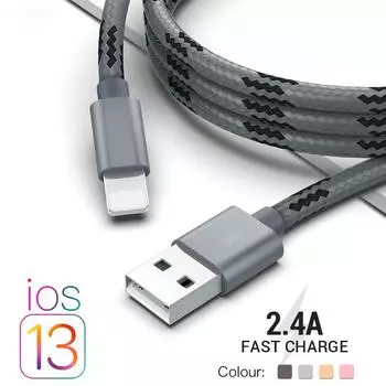 Usb-кабель для iphone 11 pro max Xs Xr X SE 2 8 7 6 plus 6s 5s ipad air mini 4 кабеля быстрой зарядки для зарядного устройства iphone 0.25m серебряный