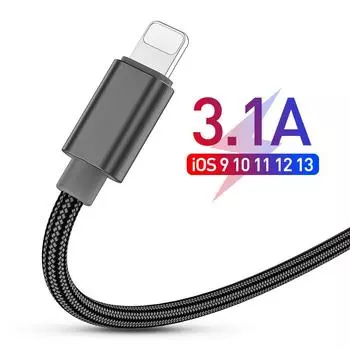 USB-кабель для iPhone 11 Pro Xs Max Xr X 8 7 6 6s 5s se iPad зарядное устройство для быстрой зарядки освещение USB-шнур кабель для мобильного телефона 0.25m золотой