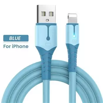 USB-кабель для iPhone 14 13 12 11 Pro Max XR XS 8 7 6s 5S зарядное устройство для быстрой зарядки данных USB-кабель из жидкого силикона 1/1,5/2 м 1 M розовый