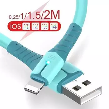 USB-кабель для передачи данных для iPhone 14 13 Mini 12 Pro Max X XR 11 XS 8 7 6s, жидкий силиконовый кабель для зарядки, USB-кабель для передачи данных, кабель для зарядного устройства телефона 1M розовый