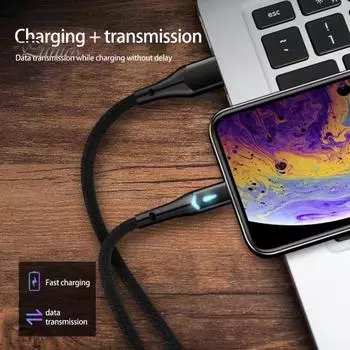 USB-кабель для передачи данных со светодиодной защитой от намотки, длительный срок службы, зарядное устройство, тип C, кабель для быстрой зарядки для дома TYPE-C красный