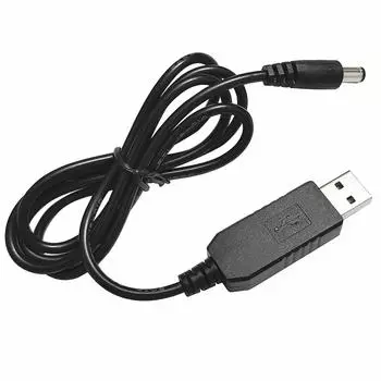 USB-кабель для повышения мощности от 5 В до 12 В, кабель-адаптер питания USB, кабель преобразования USB в постоянный ток, мощность 5,5*2,1 постоянного тока 5V to 9V чёрный