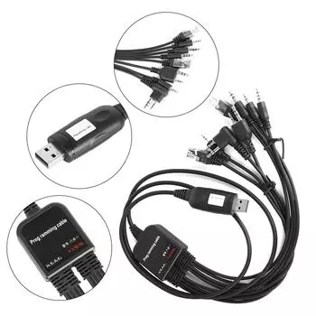 USB-кабель для программирования рации 8 в 1 для большинства моделей любительских радиостанций, программное обеспечение для автомобильного радиоприемника на CD