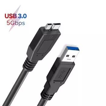 USB-кабель для жесткого диска USB 3.0 Micro B-кабель для внешнего жесткого диска USB 3.0-кабель для передачи данных для WD Hitachi Lacie Seagate Toshiba портативный жесткий диск 0.45M чёрный