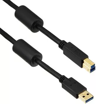 USB-кабель Elecom [B] USB3.0 (USB A папа к USB B папа) Ферритовый сердечник 3м черный USB3-BF30BK