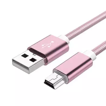 USB-кабель mini B кабель mini-b-USB-A розовое золото Передача данных возможна овальный мультимедиа