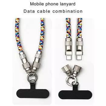 USB-кабель, многофункциональный зарядный шнур PD 60 Вт, кабель для быстрой зарядки и передачи данных 2-в-1 для устройств Apple Type C, кабель для подвешивания телефона, зарядный кабель для передачи данных 1.2M Type-C to Lighnting