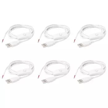 USB-кабель питания, 1 м, 5 В, 2-контактный удлинитель USB 2.0 «папа», DIY с переключателем