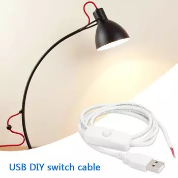 USB-кабель питания, 1 м, 5 В, 2-контактный удлинитель USB 2.0 «папа», DIY с переключателем