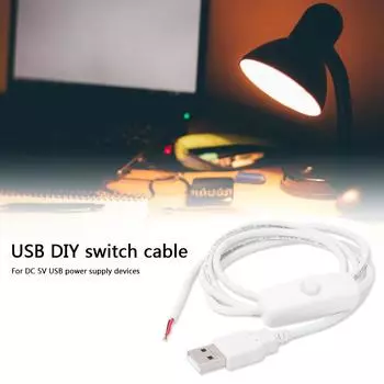 USB-кабель питания, 1 м, 5 В, 2-контактный удлинитель USB 2.0 «папа», DIY с переключателем