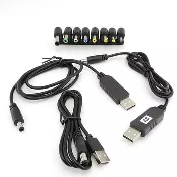 USB-кабель питания постоянного тока от 5 В до 9 В, 8,4 В, 12 В, 12,6 В, 8-контактный разъем 3,5 мм, 4,0x1,7 мм, разъем преобразователя модуля Step UP, вилка адаптера 8pin DC