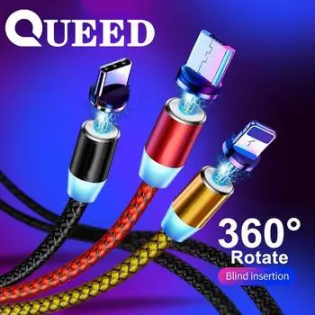 USB-кабель с магнитной зарядкой для Micro Type-C, 8-контактный модный кабель для быстрой зарядки для IPhone, Xiaomi, Huawei, Samsung