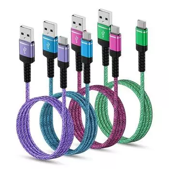 USB-кабель типа C для быстрой зарядки [0,9 м*4 шт./совместим с QC3.0] кабель для зарядки типа C для iPhone 16, кабель для зарядки типа C, код iPhone16 серии, Galaxy