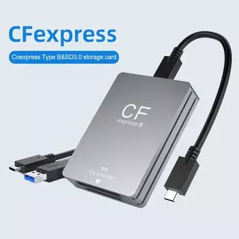 USB-кардридер CFexpress Type B, кардридер USB3.2 Gen2, 10 Гбит/с, тип A, адаптер для карт памяти SD для ПК, ноутбука