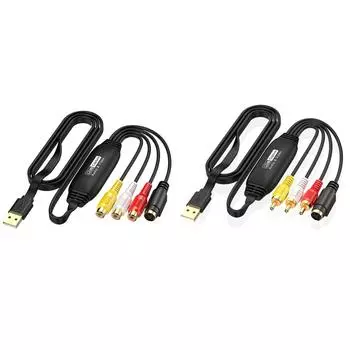 USB-карта видеозахвата VHS TV DVD VCR VHS To Digital Converter(Гнездовой соединитель)