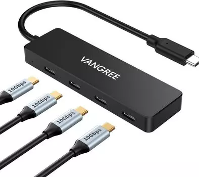 USB-концентратор 10 Гбит/с USB C - USB C-концентратор, многопортовый адаптер-конвертер, высокоскоростная передача данных, разветвитель USBC с ключом, совместимый с MacBook Surface