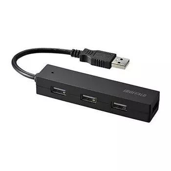 USB-концентратор Buffalo BUFFALO с питанием от шины USB2.0, 4 порта, черный BSH4U25BK [совместим с Windows/Mac]